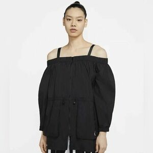 LNIKE JORDAN UTILITY OFF SHOULDER JACKET DRESS SIZE S BLACK NWT